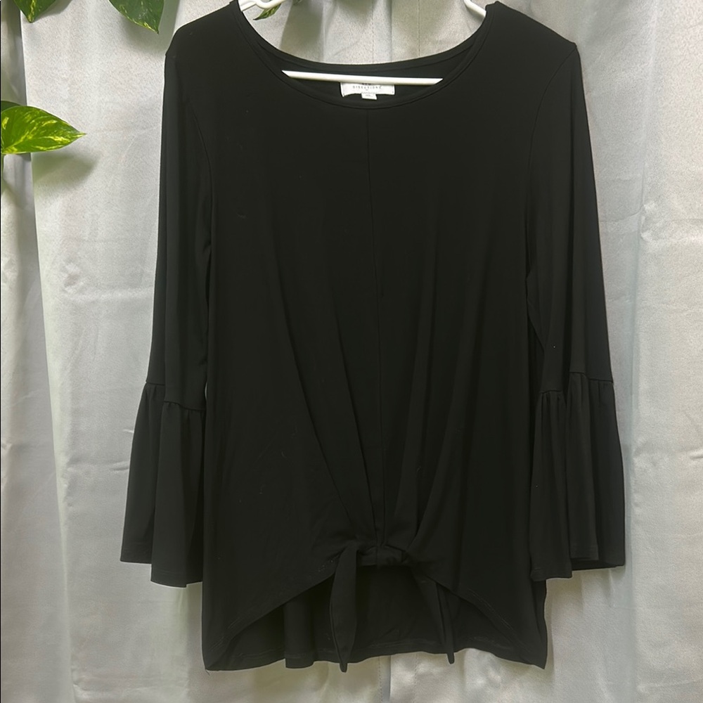 Women's Black Bell Sleeve Top XL